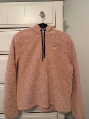 Fila Pink Teddy Sherpa Hoodie Jacket
